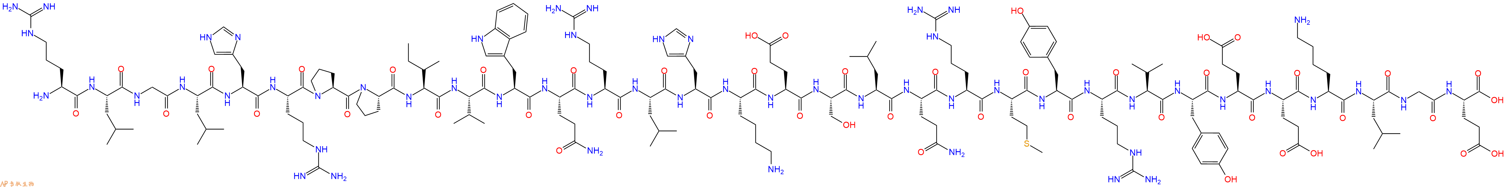 专肽生物产品H2N-Arg-Leu-Gly-Leu-His-Arg-Pro-Pro-Ile-Val-Trp-Gln-Arg-Leu-His-Lys-Glu-Ser-Leu-Gln-Arg-Met-Tyr-Arg-Val-Tyr-Glu-Glu-Lys-Leu-Gly-Glu-OH