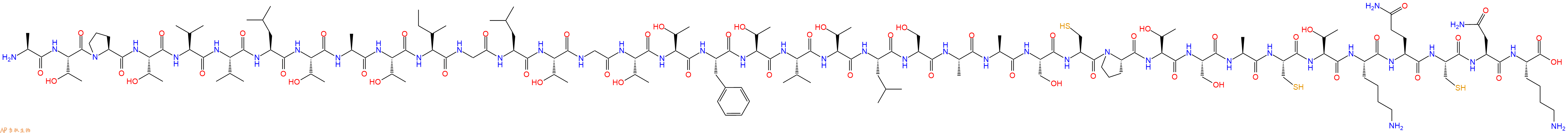 专肽生物产品H2N-Ala-Thr-Pro-Thr-Val-Val-Leu-Thr-Ala-Thr-Ile-Gly-Leu-Thr-Gly-Thr-Thr-Phe-Thr-Val-Thr-Leu-Ser-Ala-Ala-Ser-Cys-Pro-Thr-Ser-Ala-Cys-Thr-Lys-Gln-Cys-Asn-Lys-OH