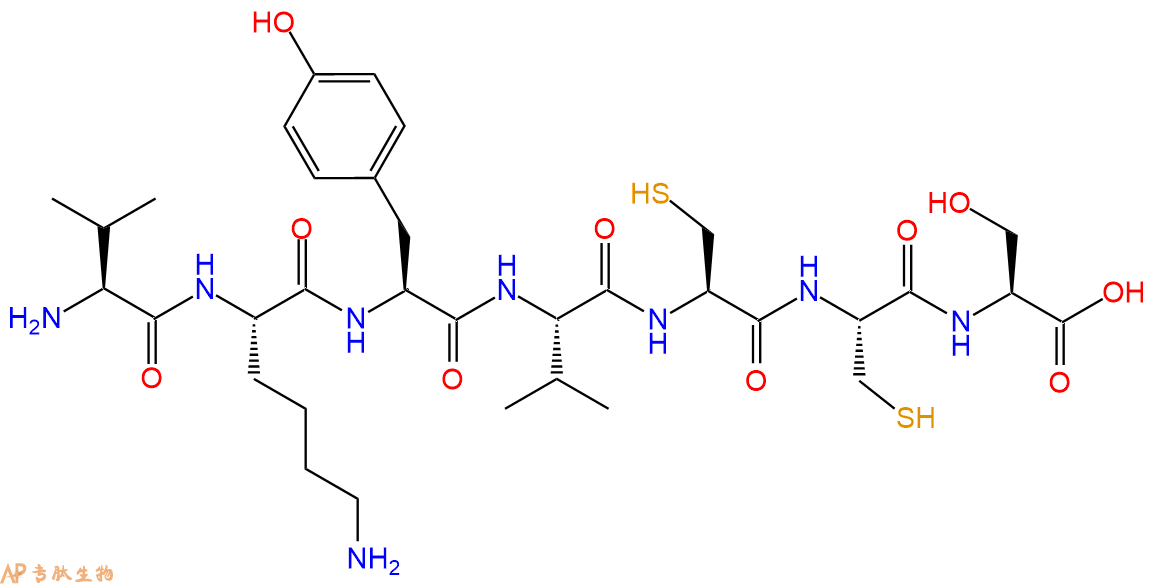 专肽生物产品H2N-Val-Lys-Tyr-Val-Cys-Cys-Ser-OH