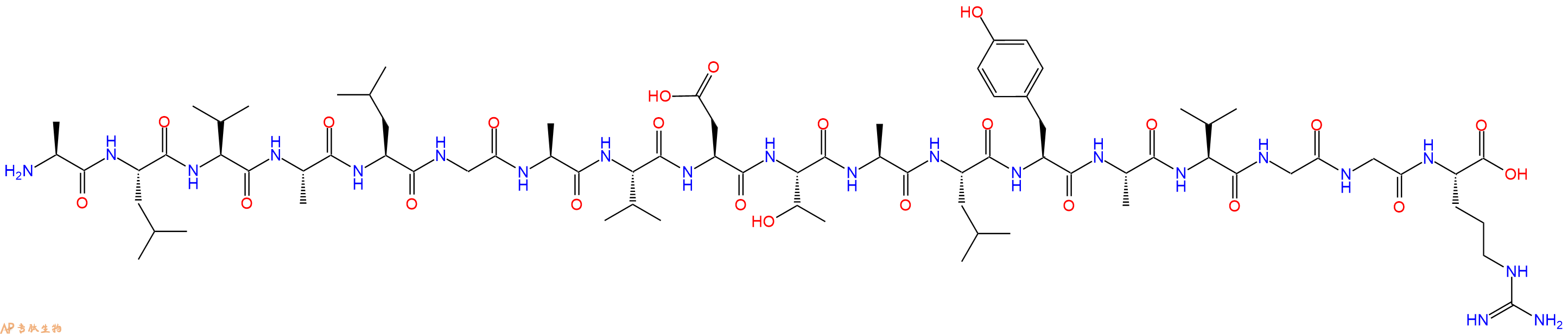 专肽生物产品H2N-Ala-Leu-Val-Ala-Leu-Gly-Ala-Val-Asp-Thr-Ala-Leu-Tyr-Ala-Val-Gly-Gly-Arg-OH