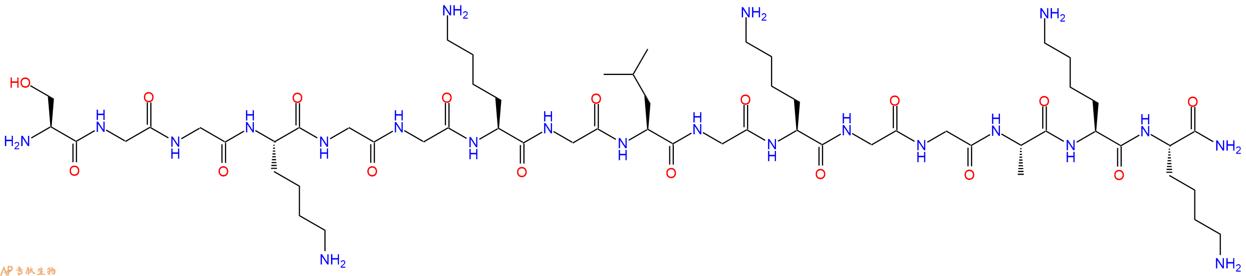 专肽生物产品H2N-Ser-Gly-Gly-Lys-Gly-Gly-Lys-Gly-Leu-Gly-Lys-Gly-Gly-Ala-Lys-Lys-CONH2