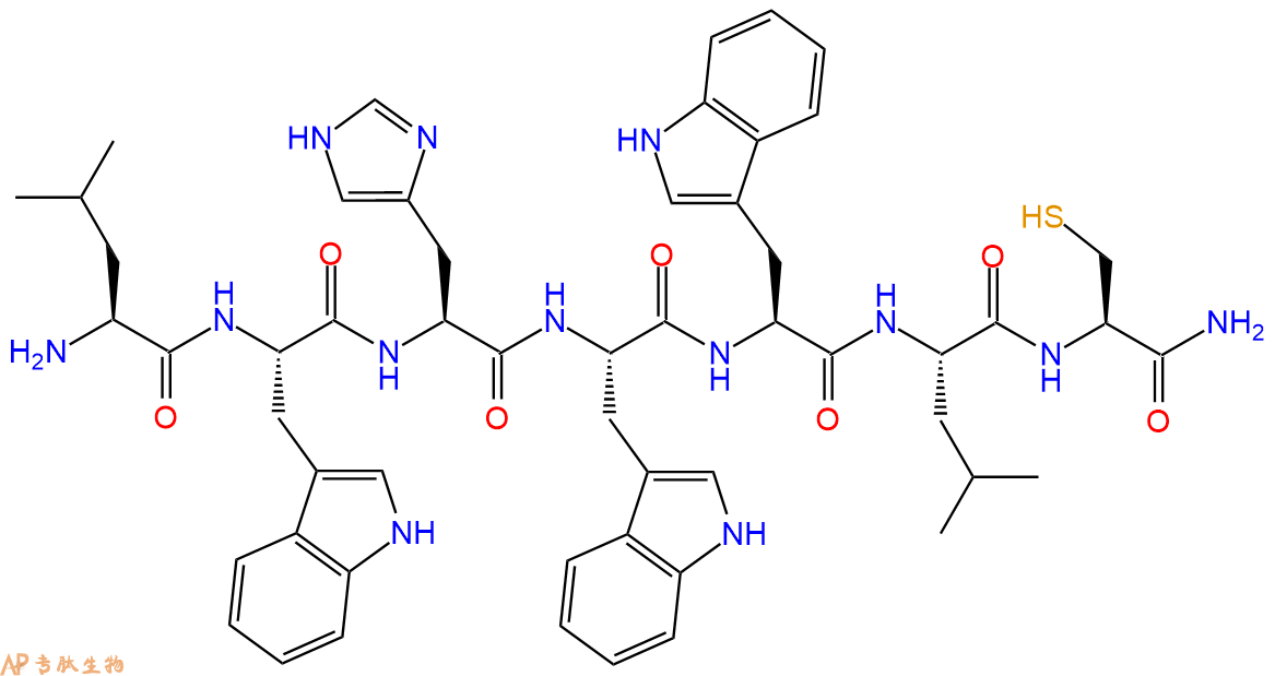 专肽生物产品H2N-Leu-Trp-His-Trp-Trp-Leu-Cys-CONH2
