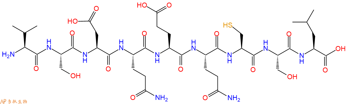 专肽生物产品H2N-Val-Ser-Asp-Gln-Glu-Gln-Cys-Ser-Leu-OH