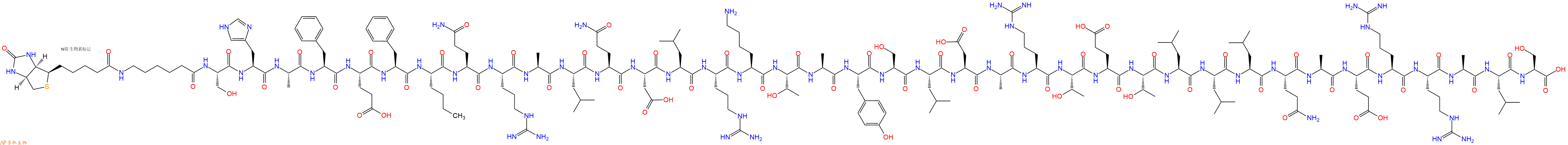 专肽生物产品Biotinyl-Ahx-Ser-His-Ala-Phe-Glu-Phe-Nle-Gln-Arg-Ala-Leu-Gln-Asp-Leu-Arg-Lys-Thr-Ala-Tyr-Ser-Leu-Asp-Ala-Arg-Thr-Glu-Thr-Leu-Leu-Leu-Gln-Ala-Glu-Arg-Arg-Ala-Leu-Ser-OH