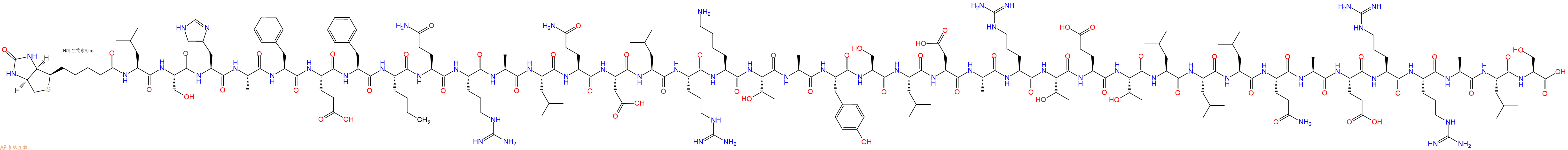 专肽生物产品Biotinyl-Leu-Ser-His-Ala-Phe-Glu-Phe-Nle-Gln-Arg-Ala-Leu-Gln-Asp-Leu-Arg-Lys-Thr-Ala-Tyr-Ser-Leu-Asp-Ala-Arg-Thr-Glu-Thr-Leu-Leu-Leu-Gln-Ala-Glu-Arg-Arg-Ala-Leu-Ser-OH