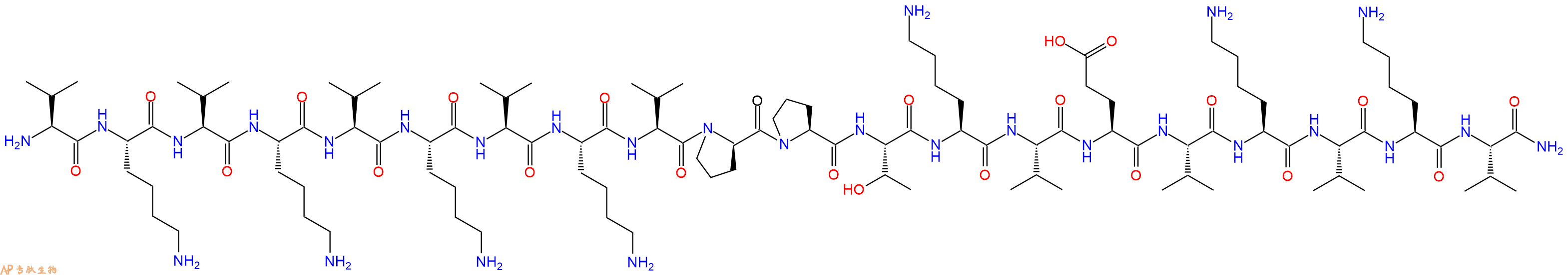 专肽生物产品H2N-Val-Lys-Val-Lys-Val-Lys-Val-Lys-Val-DPro-Pro-Thr-Lys-Val-Glu-Val-Lys-Val-Lys-Val-CONH2