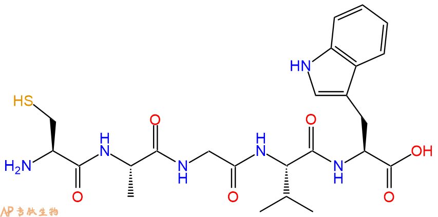 专肽生物产品H2N-Cys-Ala-Gly-Val-Trp-OH