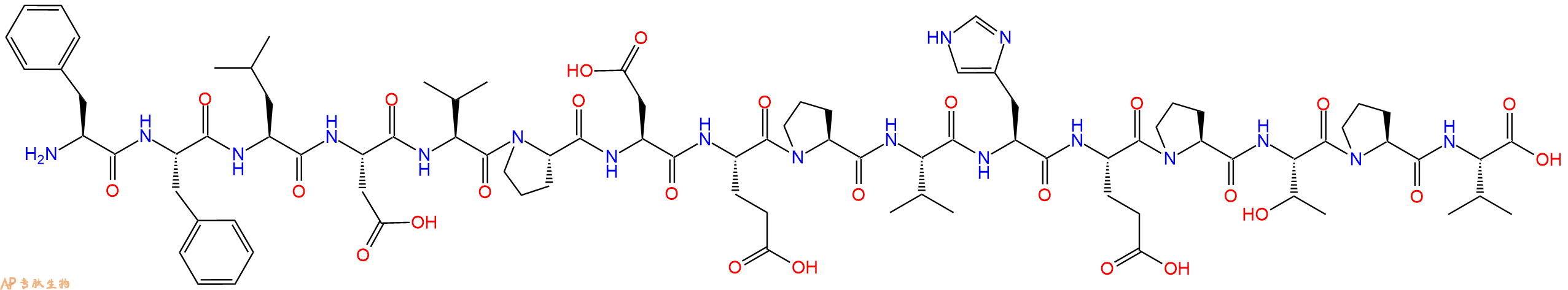 专肽生物产品H2N-Phe-Phe-Leu-Asp-Val-Pro-Asp-Glu-Pro-Val-His-Glu-Pro-Thr-Pro-Val-OH