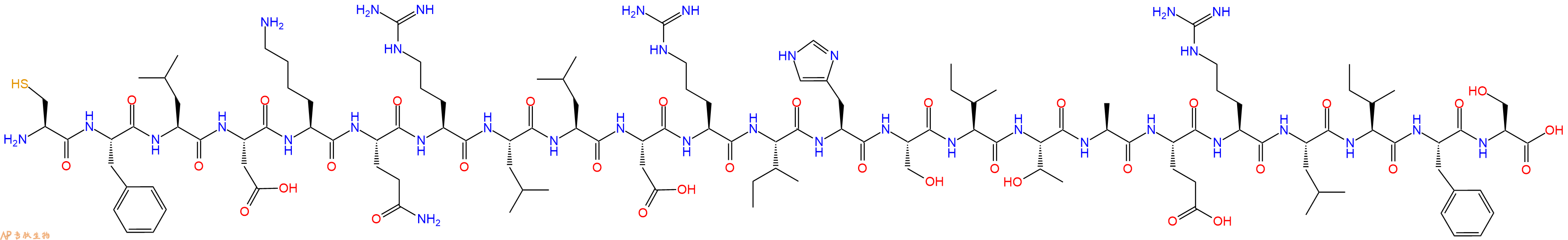 专肽生物产品H2N-Cys-Phe-Leu-Asp-Lys-Gln-Arg-Leu-Leu-Asp-Arg-Ile-His-Ser-Ile-Thr-Ala-Glu-Arg-Leu-Ile-Phe-Ser-OH