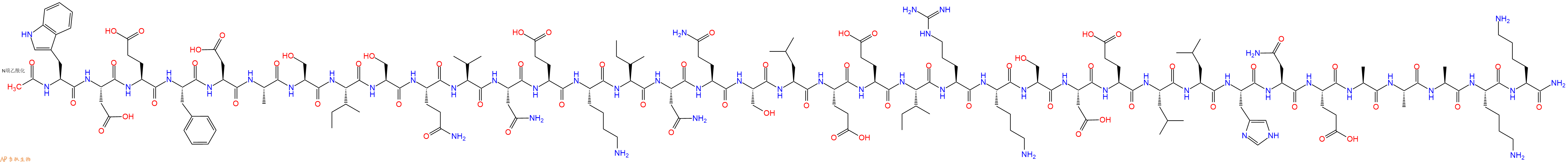 专肽生物产品Ac-Trp-Asp-Glu-Phe-Asp-Ala-Ser-Ile-Ser-Gln-Val-Asn-Glu-Lys-Ile-Asn-Gln-Ser-Leu-Glu-Glu-Ile-Arg-Lys-Ser-Asp-Glu-Leu-Leu-His-Asn-Glu-Ala-Ala-Ala-Lys-Lys-CONH2