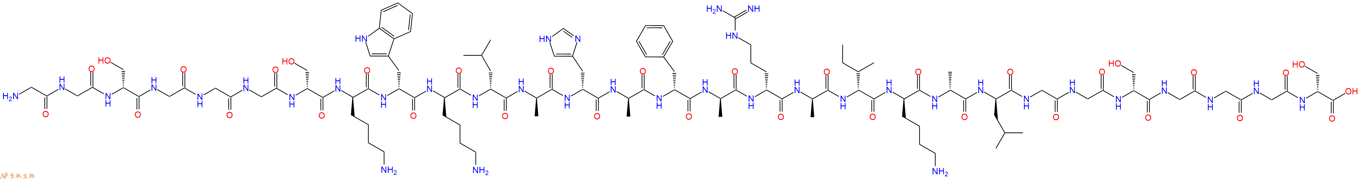 专肽生物产品H2N-Gly-Gly-DSer-Gly-Gly-Gly-DSer-DLys-DTrp-DLys-DLeu-DAla-DHis-DAla-DPhe-DAla-DArg-DAla-DIle-DLys-DAla-DLeu-Gly-Gly-DSer-Gly-Gly-Gly-DSer-OH