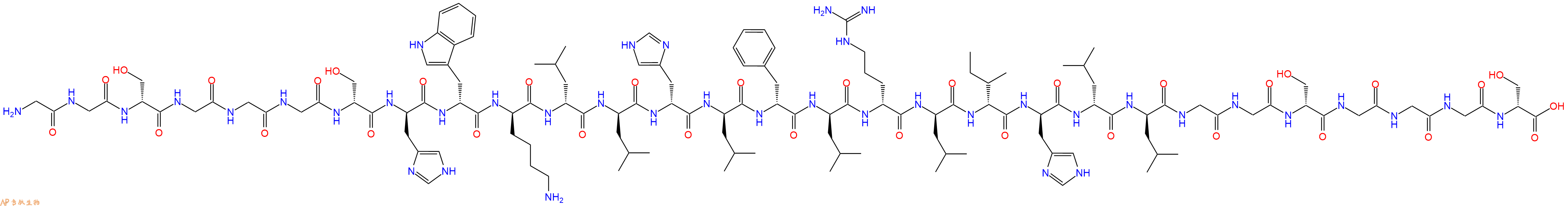 专肽生物产品H2N-Gly-Gly-DSer-Gly-Gly-Gly-DSer-DHis-DTrp-DLys-DLeu-DLeu-DHis-DLeu-DPhe-DLeu-DArg-DLeu-DIle-DHis-DLeu-DLeu-Gly-Gly-DSer-Gly-Gly-Gly-DSer-OH