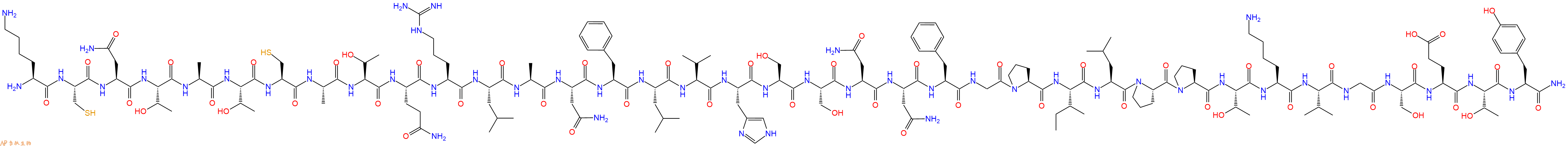 专肽生物产品H2N-Lys-Cys-Asn-Thr-Ala-Thr-Cys-Ala-Thr-Gln-Arg-Leu-Ala-Asn-Phe-Leu-Val-His-Ser-Ser-Asn-Asn-Phe-Gly-Pro-Ile-Leu-Pro-Pro-Thr-Lys-Val-Gly-Ser-Glu-Thr-Tyr-CONH2