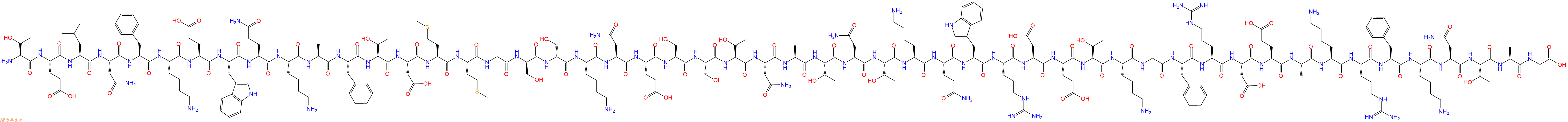 专肽生物产品H2N-Thr-Glu-Leu-Asn-Phe-Lys-Glu-Trp-Gln-Lys-Ala-Phe-Thr-Asp-Met-Met-Gly-DSer-DSer-Lys-Asn-Glu-Ser-Ser-Thr-Asn-Ala-Thr-Asn-Thr-Lys-Gln-Trp-Arg-Asp-Glu-Thr-Lys-Gly-Phe-Arg-Asp-Glu-Ala-Lys-Arg-Phe-Lys-Asn-Thr-Ala-Gly-OH