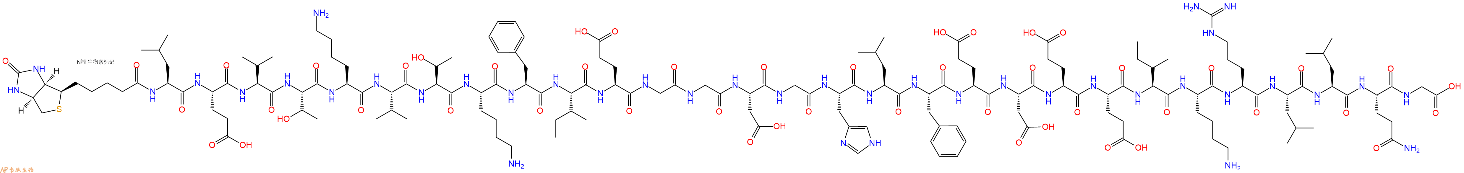 专肽生物产品Biotinyl-Leu-Glu-Val-Thr-Lys-Val-Thr-Lys-Phe-Ile-Glu-Gly-Gly-Asp-Gly-His-Leu-Phe-Glu-Asp-Glu-Glu-Ile-Lys-Arg-Leu-Leu-Gln-Gly-OH