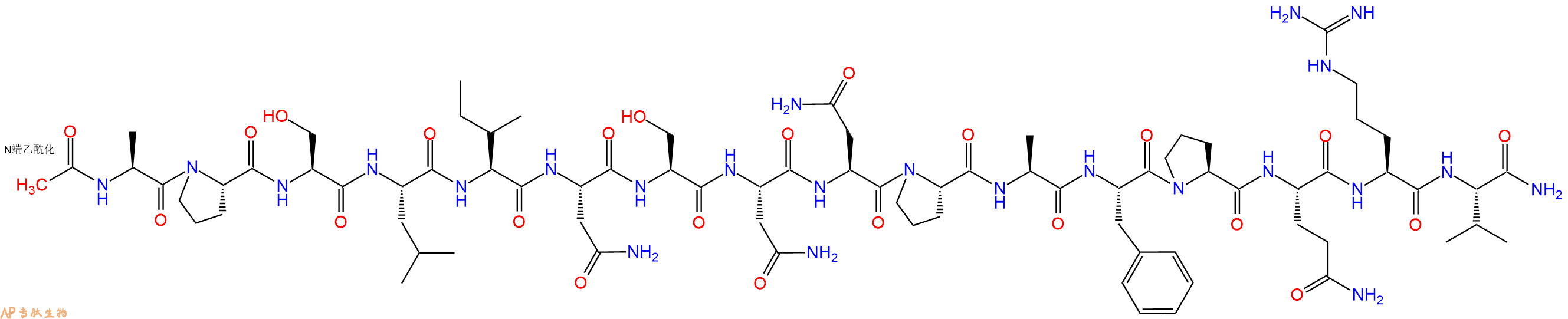 专肽生物产品Ac-Ala-Pro-Ser-Leu-Ile-Asn-Ser-Asn-Asn-Pro-Ala-Phe-Pro-Gln-Arg-Val-CONH2