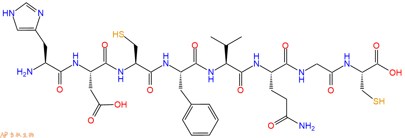 专肽生物产品H2N-His-Asp-Cys-Phe-Val-Gln-Gly-Cys-OH