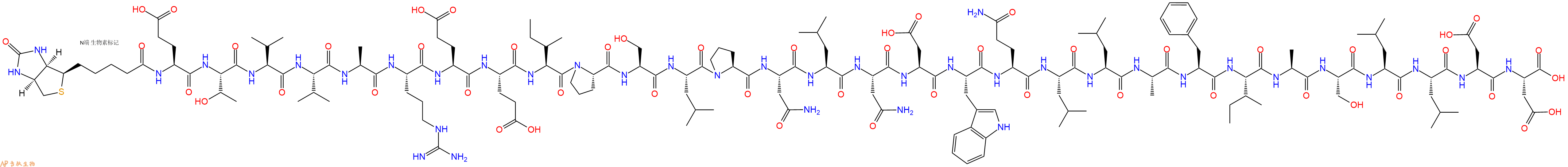 专肽生物产品Biotinyl-Glu-Thr-Val-Val-Ala-Arg-Glu-Glu-Ile-Pro-Ser-Leu-Pro-Asn-Leu-Asn-Asp-Trp-Gln-Leu-Leu-Ala-Phe-Ile-Ala-Ser-Leu-Leu-Asp-Asp-OH