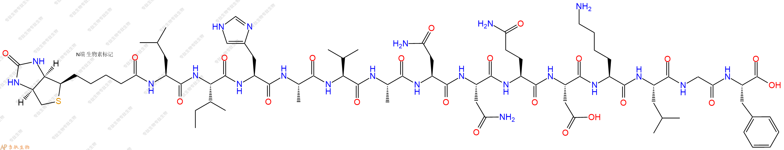 专肽生物产品Biotinyl-Leu-Ile-His-Ala-Val-Ala-Asn-Asn-Gln-Asp-Lys-Leu-Gly-Phe-OH