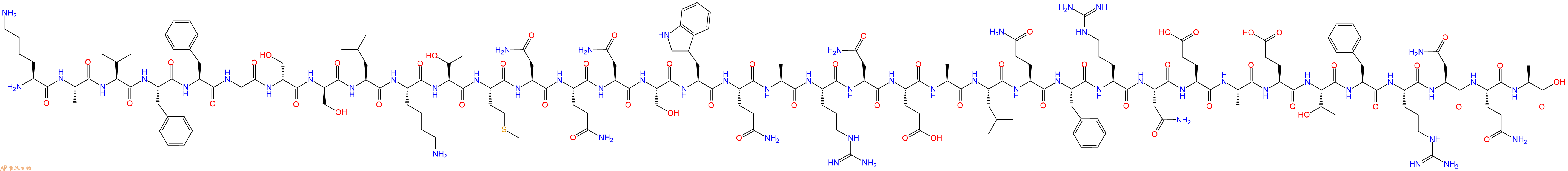 专肽生物产品H2N-Lys-Ala-Val-Phe-Phe-Gly-DSer-DSer-Leu-Lys-Thr-Met-Asn-Gln-Asn-Ser-Trp-Gln-Ala-Arg-Asn-Glu-Ala-Leu-Gln-Phe-Arg-Asn-Glu-Ala-Glu-Thr-Phe-Arg-Asn-Gln-Ala-OH