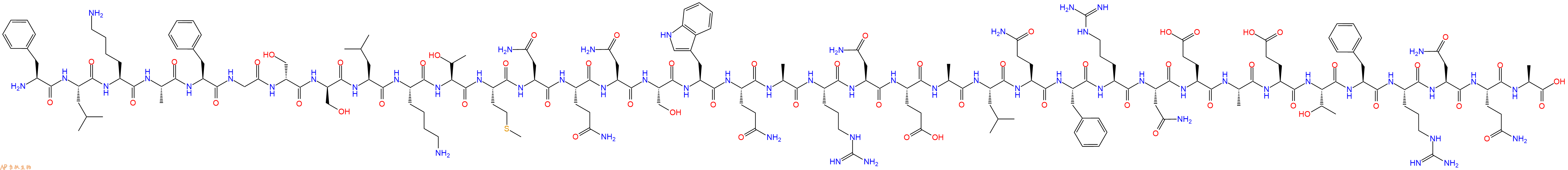 专肽生物产品H2N-Phe-Leu-Lys-Ala-Phe-Gly-DSer-DSer-Leu-Lys-Thr-Met-Asn-Gln-Asn-Ser-Trp-Gln-Ala-Arg-Asn-Glu-Ala-Leu-Gln-Phe-Arg-Asn-Glu-Ala-Glu-Thr-Phe-Arg-Asn-Gln-Ala-OH