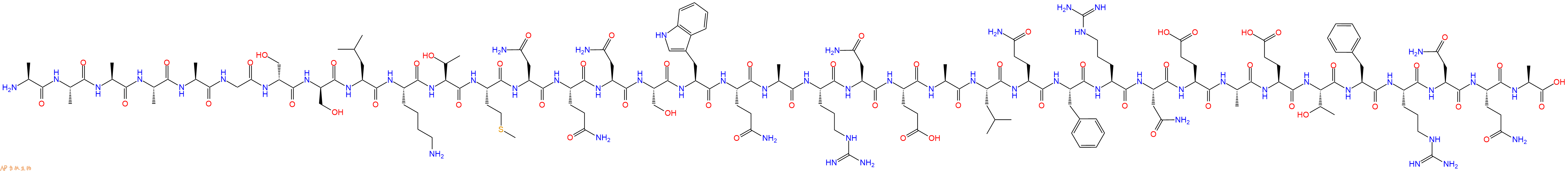 专肽生物产品H2N-Ala-Ala-Ala-Ala-Ala-Gly-DSer-DSer-Leu-Lys-Thr-Met-Asn-Gln-Asn-Ser-Trp-Gln-Ala-Arg-Asn-Glu-Ala-Leu-Gln-Phe-Arg-Asn-Glu-Ala-Glu-Thr-Phe-Arg-Asn-Gln-Ala-OH