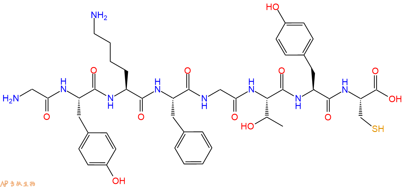 专肽生物产品H2N-Gly-Tyr-Lys-Phe-Gly-Thr-Tyr-Cys-OH