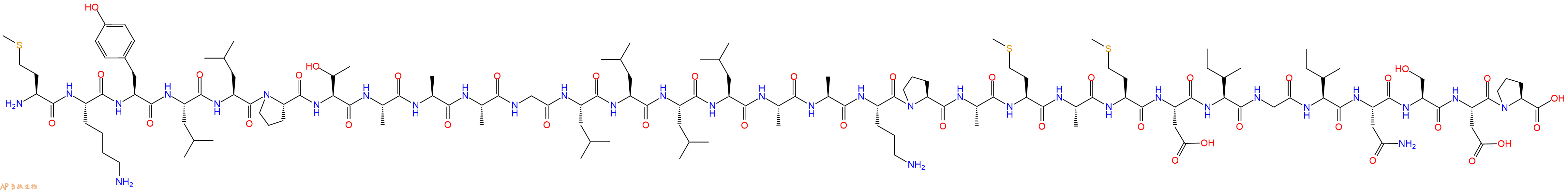 专肽生物产品H2N-Met-Lys-Tyr-Leu-Leu-Pro-Thr-Ala-Ala-Ala-Gly-Leu-Leu-Leu-Leu-Ala-Ala-Orn-Pro-Ala-Met-Ala-Met-Asp-Ile-Gly-Ile-Asn-Ser-Asp-Pro-OH