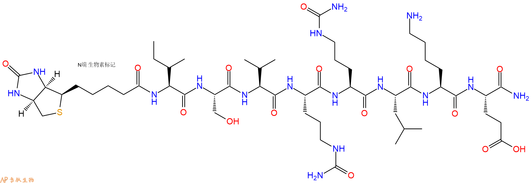 专肽生物产品Biotinyl-Ile-Ser-Val-Cit-Cit-Leu-Lys-Glu-CONH2