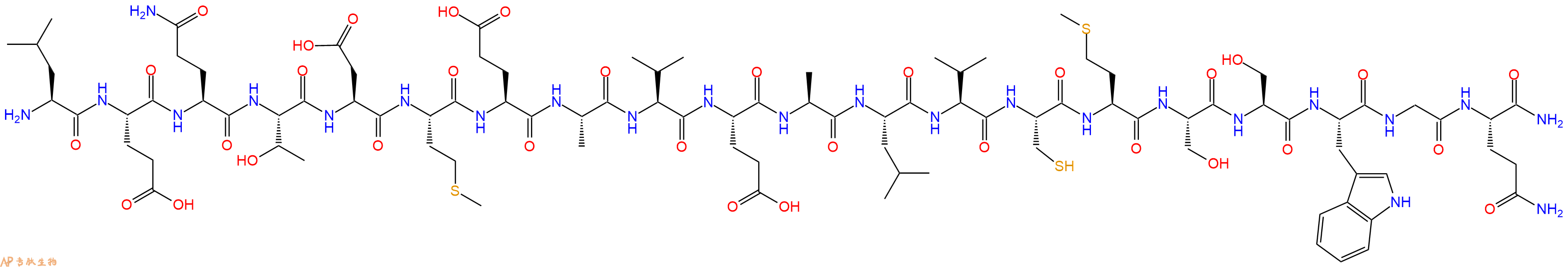 专肽生物产品H2N-Leu-Glu-Gln-Thr-Asp-Met-Glu-Ala-Val-Glu-Ala-Leu-Val-Cys-Met-Ser-Ser-Trp-Gly-Gln-CONH2