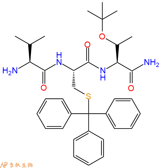 专肽生物产品H2N-Val-Cys(Trt)-Thr(tBu)-CONH2