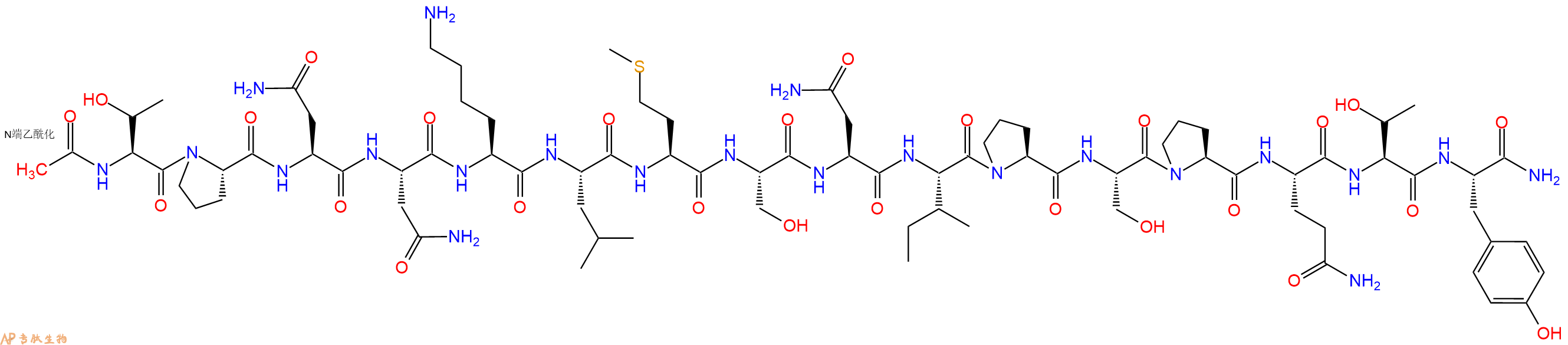 专肽生物产品Ac-Thr-Pro-Asn-Asn-Lys-Leu-Met-Ser-Asn-Ile-Pro-Ser-Pro-Gln-Thr-Tyr-CONH2