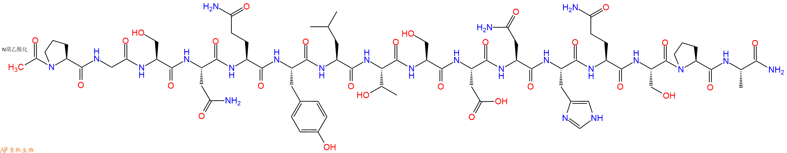 专肽生物产品Ac-Pro-Gly-Ser-Asn-Gln-Tyr-Leu-Thr-Ser-Asp-Asn-His-Gln-Ser-Pro-Ala-CONH2