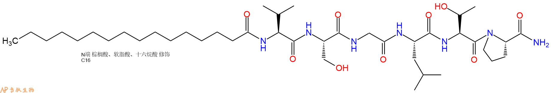 专肽生物产品Palmiticacid-Val-Ser-Gly-Leu-Thr-Pro-CONH2