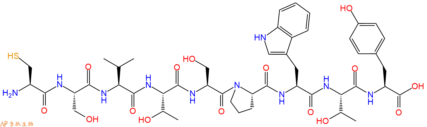 专肽生物产品H2N-Cys-Ser-Val-Thr-Ser-Pro-Trp-Thr-Tyr-OH