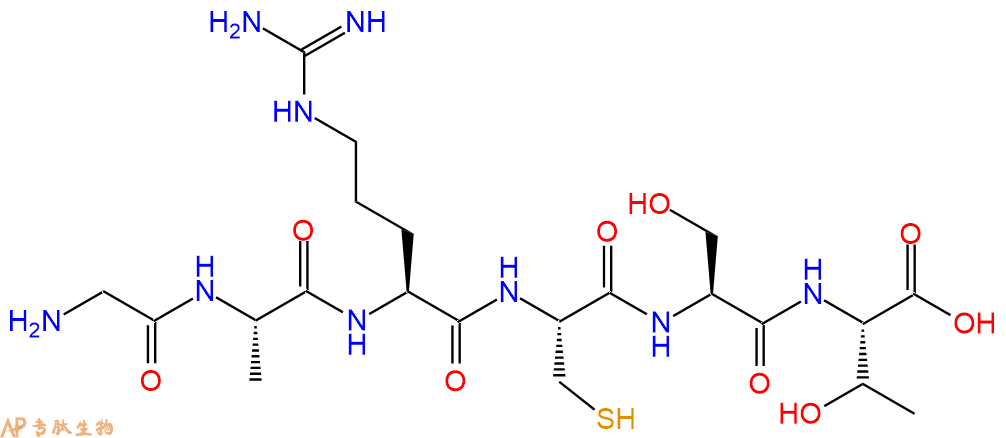 专肽生物产品H2N-Gly-Ala-Arg-Cys-Ser-Thr-OH