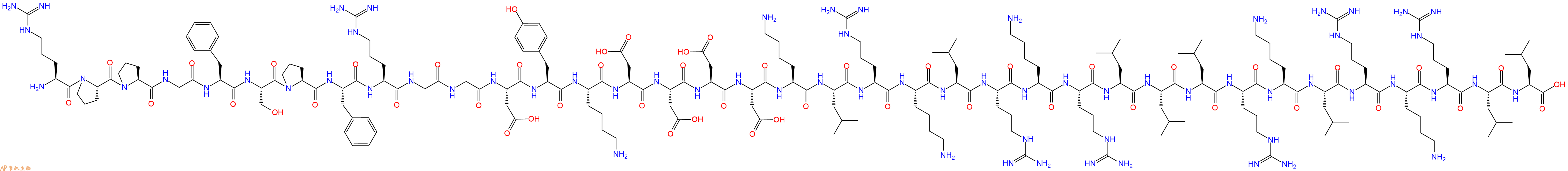 专肽生物产品H2N-Arg-Pro-Pro-Gly-Phe-Ser-Pro-Phe-Arg-Gly-Gly-Asp-Tyr-Lys-Asp-Asp-Asp-Asp-Lys-Leu-Arg-Lys-Leu-Arg-Lys-Arg-Leu-Leu-Leu-Arg-Lys-Leu-Arg-Lys-Arg-Leu-Leu-OH