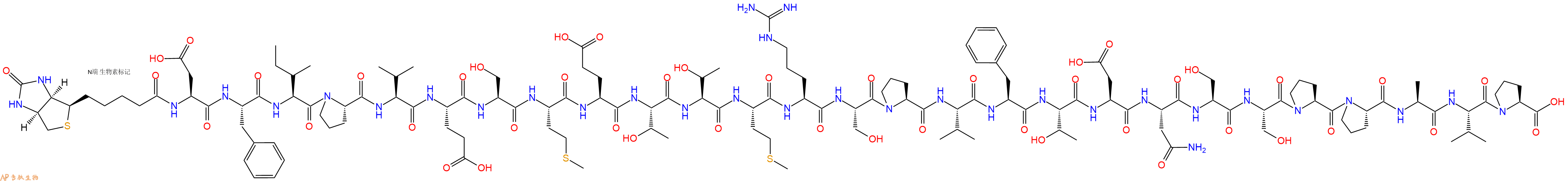专肽生物产品Biotinyl-Asp-Phe-Ile-Pro-Val-Glu-Ser-Met-Glu-Thr-Thr-Met-Arg-Ser-Pro-Val-Phe-Thr-Asp-Asn-Ser-Ser-Pro-Pro-Ala-Val-Pro-OH