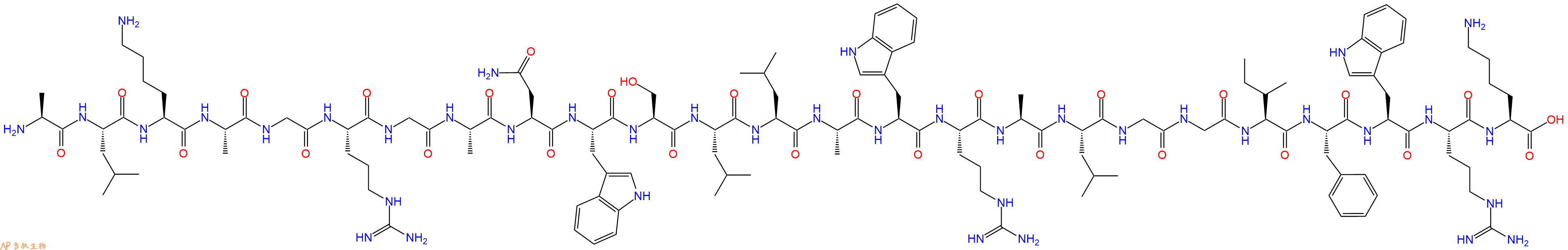 专肽生物产品H2N-Ala-Leu-Lys-Ala-Gly-Arg-Gly-Ala-Asn-Trp-Ser-Leu-Leu-Ala-Trp-Arg-Ala-Leu-Gly-Gly-Ile-Phe-Trp-Arg-Lys-OH