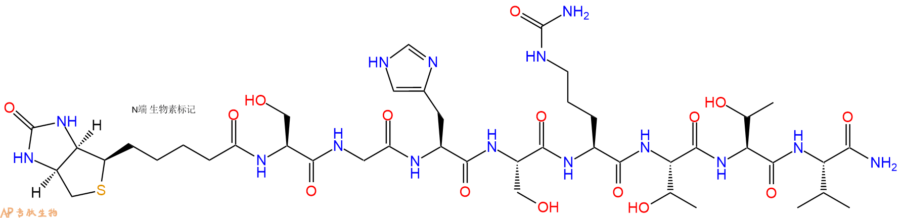 专肽生物产品Biotinyl-Ser-Gly-His-Ser-Cit-Thr-Thr-Val-CONH2