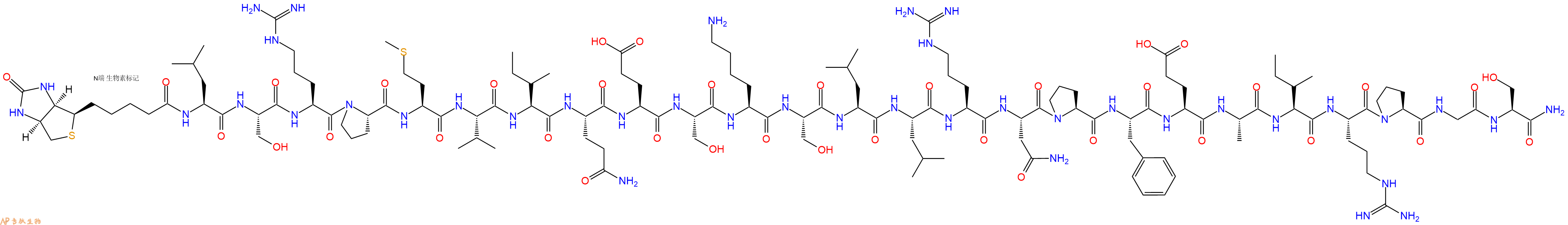 专肽生物产品Biotinyl-Leu-Ser-Arg-Pro-Met-Val-Ile-Gln-Glu-Ser-Lys-Ser-Leu-Leu-Arg-Asn-Pro-Phe-Glu-Ala-Ile-Arg-Pro-Gly-Ser-CONH2