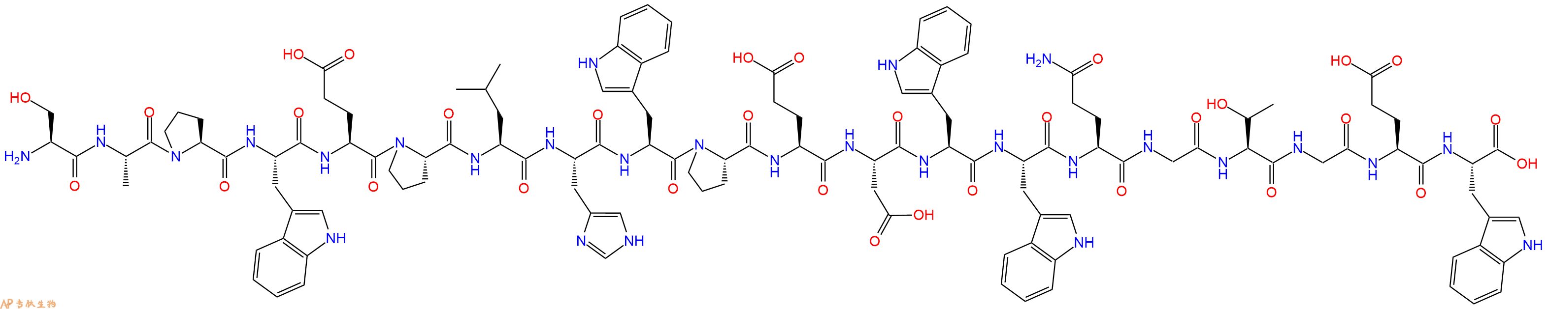 专肽生物产品H2N-Ser-Ala-Pro-Trp-Glu-Pro-Leu-His-Trp-Pro-Glu-Asp-Trp-Trp-Gln-Gly-Thr-Gly-Glu-Trp-OH