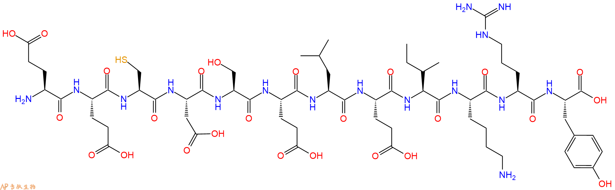 专肽生物产品H2N-Glu-Glu-Cys-Asp-Ser-Glu-Leu-Glu-Ile-Lys-Arg-Tyr-OH