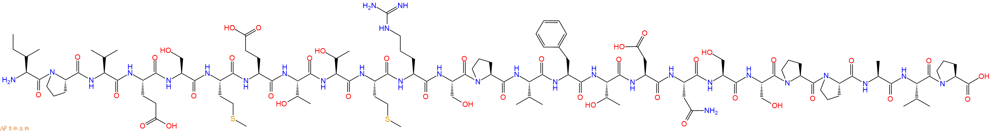 专肽生物产品H2N-Ile-Pro-Val-Glu-Ser-Met-Glu-Thr-Thr-Met-Arg-Ser-Pro-Val-Phe-Thr-Asp-Asn-Ser-Ser-Pro-Pro-Ala-Val-Pro-OH