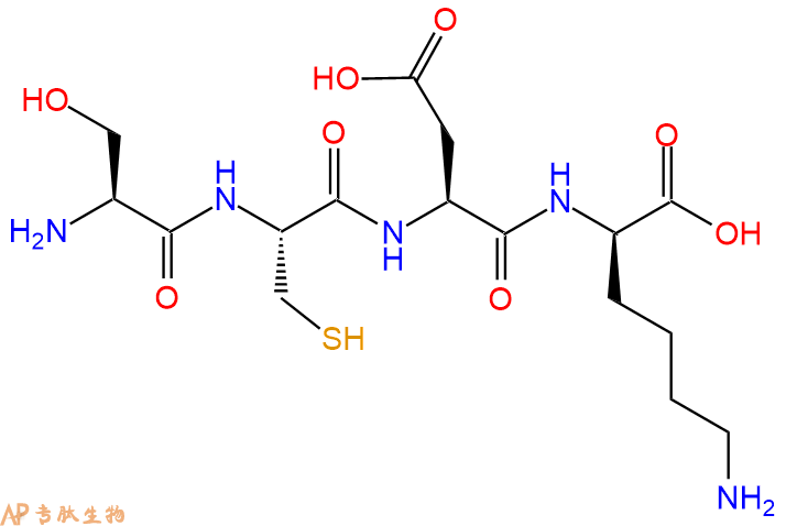 专肽生物产品H2N-Ser-Cys-Asp-DLys-OH