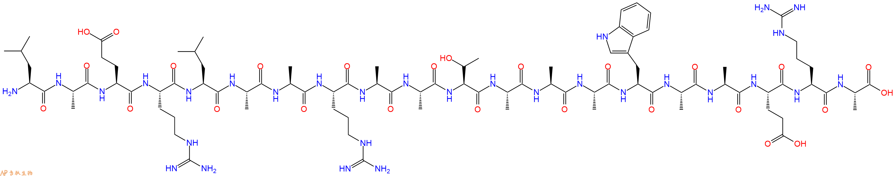 专肽生物产品H2N-Leu-Ala-Glu-Arg-Leu-Ala-Ala-Arg-Ala-Ala-Thr-Ala-Ala-Ala-Trp-Ala-Ala-Glu-Arg-Ala-OH