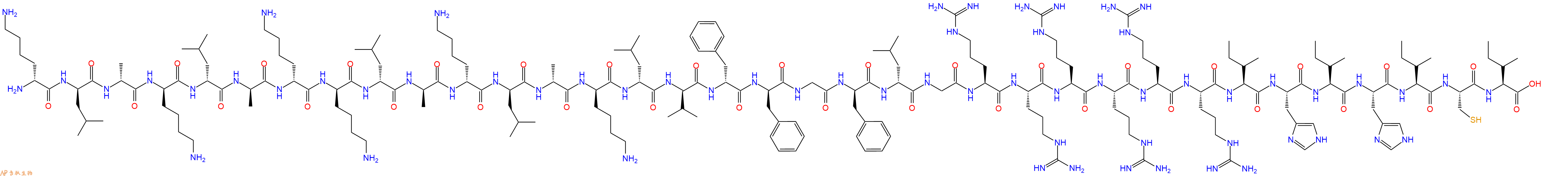 专肽生物产品H2N-DLys-DLeu-DAla-DLys-DLeu-DAla-DLys-DLys-DLeu-DAla-DLys-DLeu-DAla-DLys-DLeu-DVal-DPhe-DPhe-Gly-DPhe-DLeu-Gly-Arg-Arg-Arg-Arg-Arg-Arg-Ile-His-Ile-His-Ile-Cys-Ile-OH
