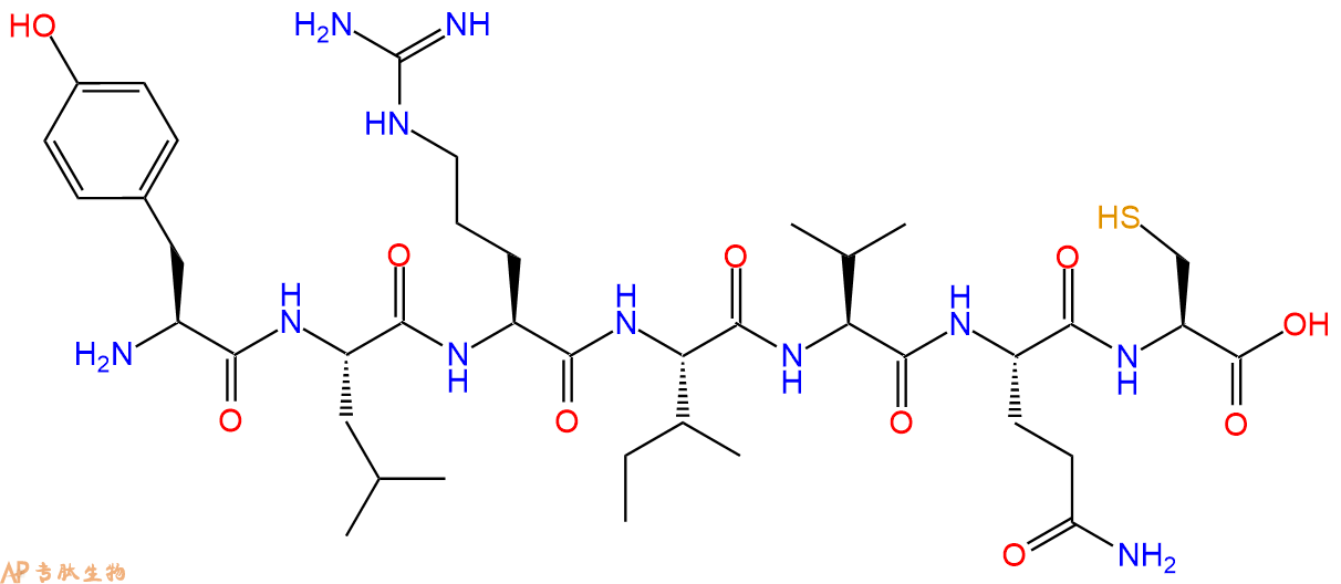 专肽生物产品H2N-Tyr-Leu-Arg-Ile-Val-Gln-Cys-OH