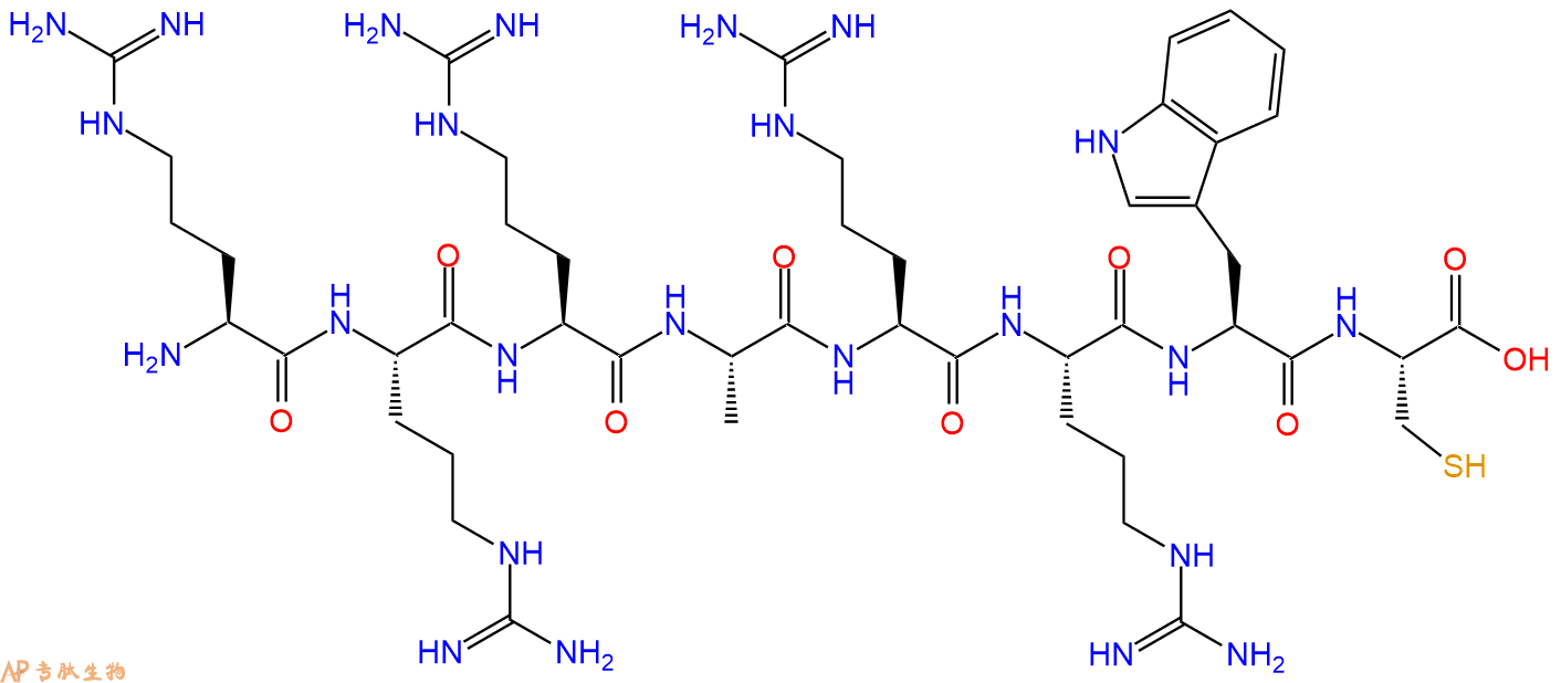 专肽生物产品H2N-Arg-Arg-Arg-Ala-Arg-Arg-Trp-Cys-OH