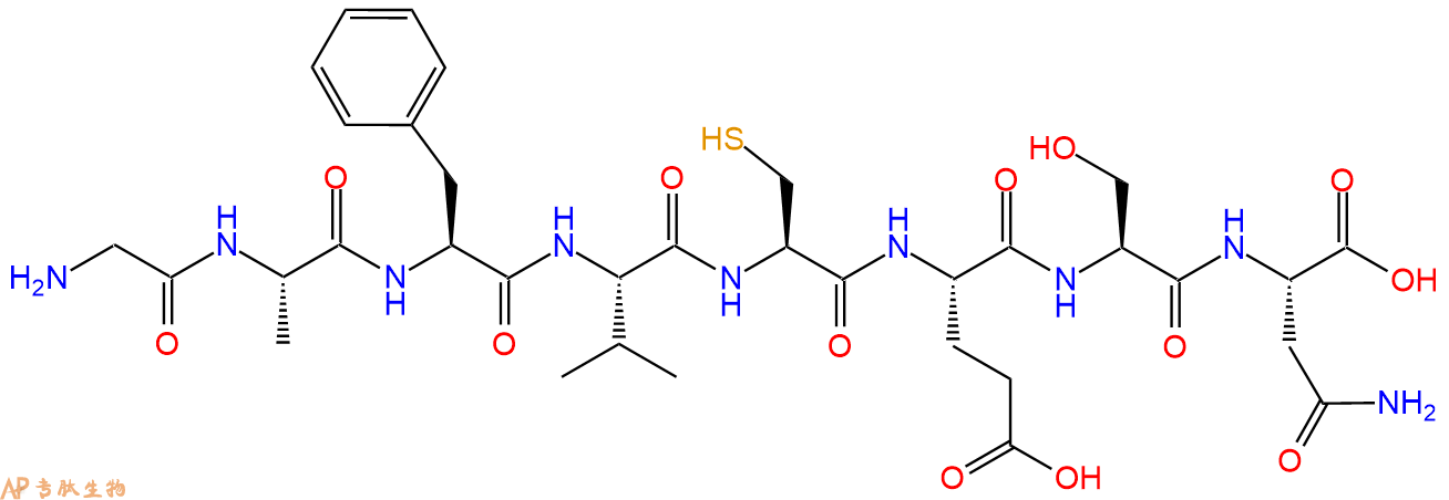 专肽生物产品H2N-Gly-Ala-Phe-Val-Cys-Glu-Ser-Asn-OH